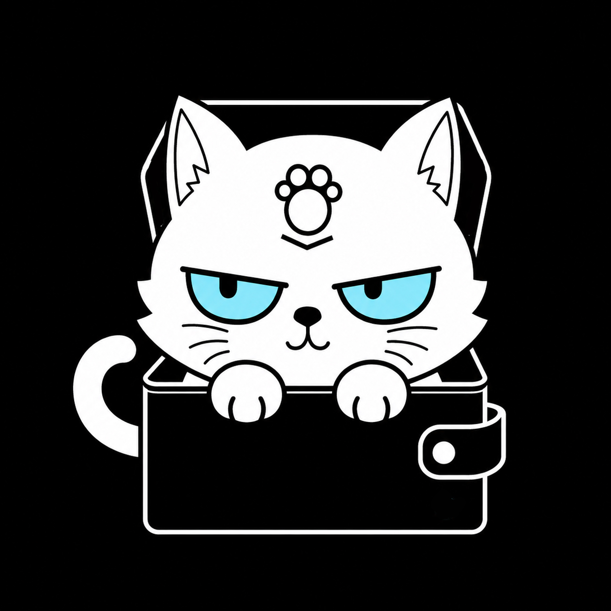 Pawlantir sits inside an open wallet, delivered.